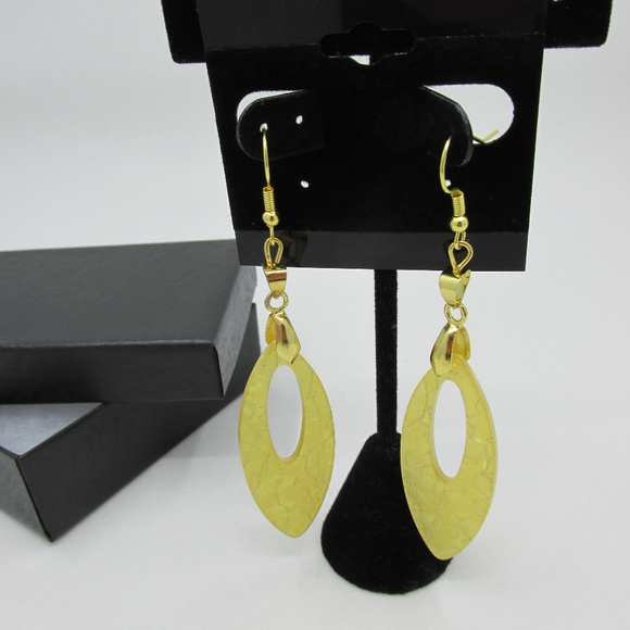 Gold Plated Abstract V Earrings - Picture 4 of 4
